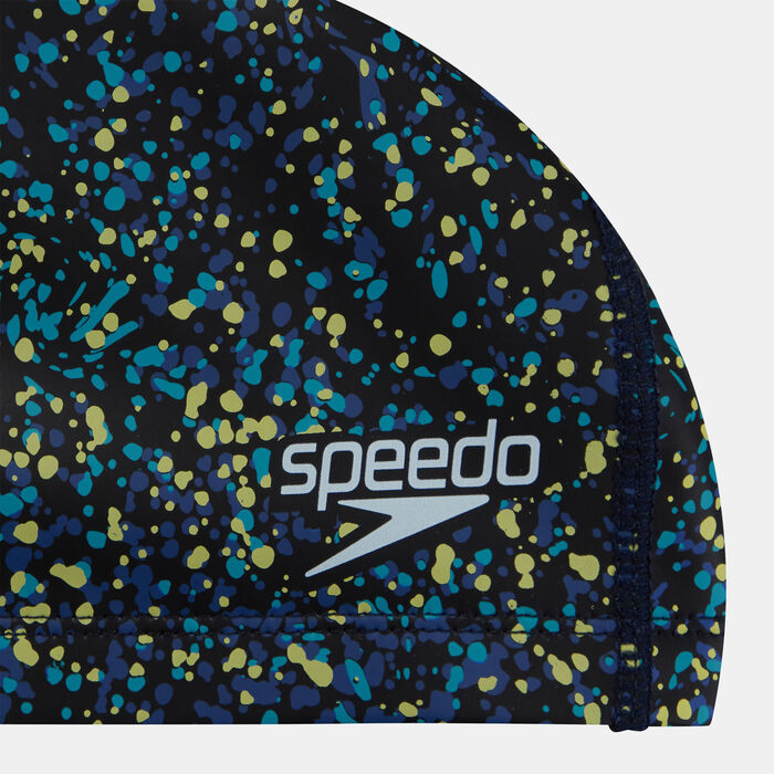 Speedo Kids' Printed Pace Swimming Cap Blue image number 2