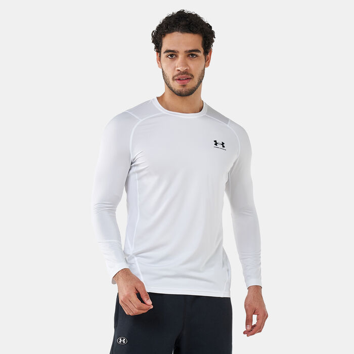 Under Armour Men's HeatGear® Armour Fitted Long Sleeve T-Shirt White Under Armour Men's HeatGear® Armour Fitted Long Sleeve T-Shirt White image number 0