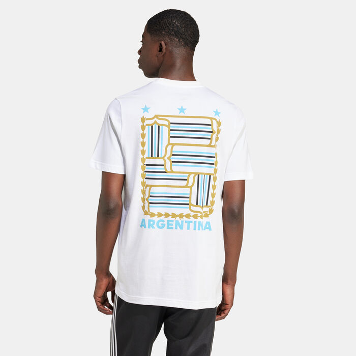 adidas Men's Argentina Football Fan Graphic T-Shirt White adidas Men's Argentina Football Fan Graphic T-Shirt White image number 1