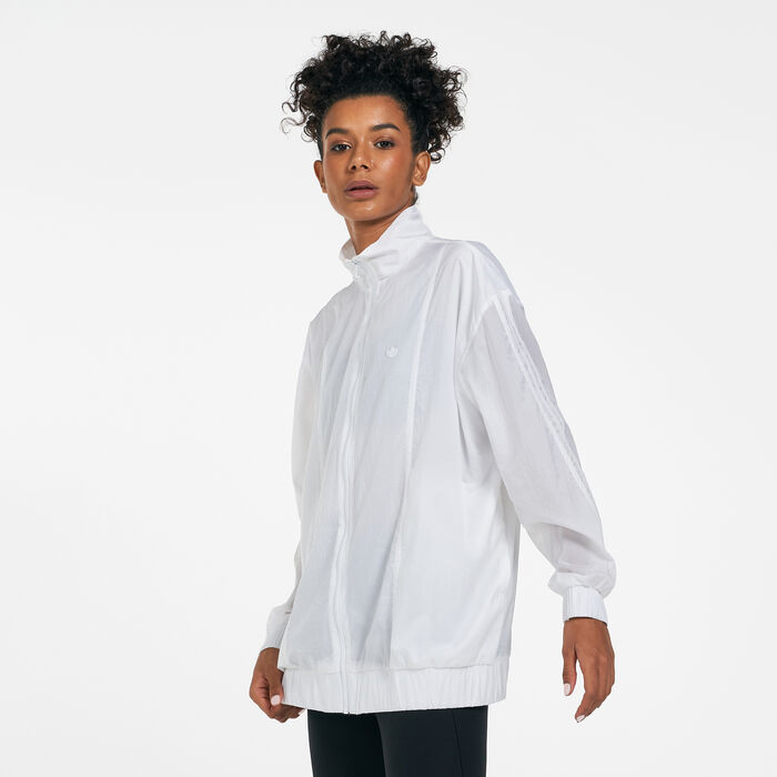 adidas Women's Adicolor Oversize Ripstop Track Jacket Grey image number 0