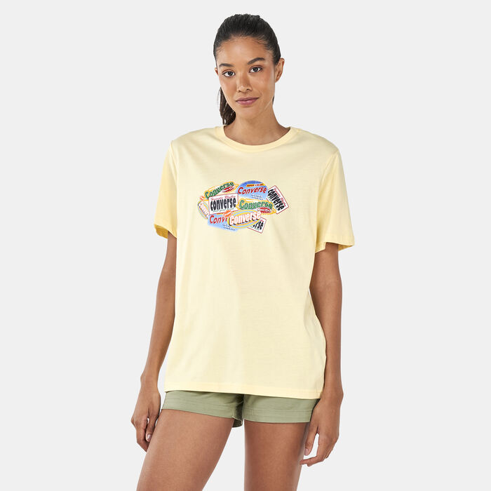 Converse Men's Sticker Collage T-Shirt yellow Converse Men's Sticker Collage T-Shirt yellow image number 0