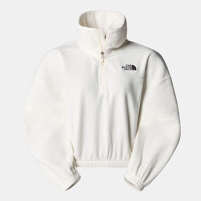 The North Face Women's 100 Glacier 1/2-Zip Fleece Top White