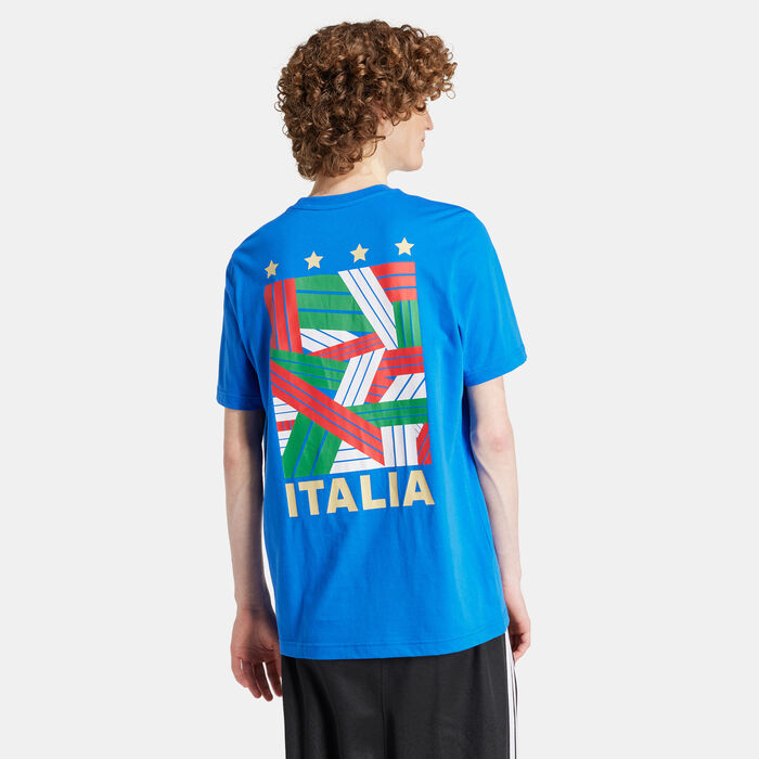 adidas Men's Italy Football Fan Graphic T-Shirt Blue adidas Men's Italy Football Fan Graphic T-Shirt Blue image number 1