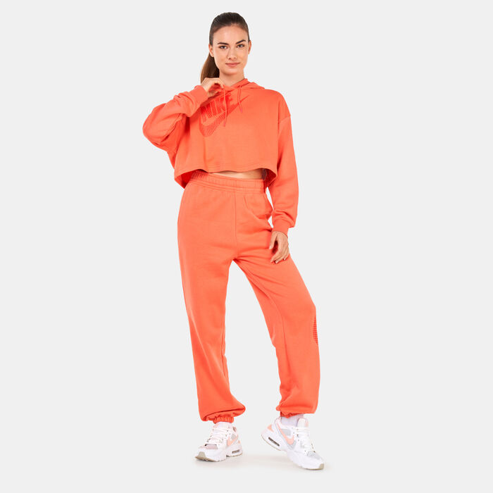 Nike Women's Sportswear Cropped Fleece Hoodie Peach Nike Women's Sportswear Cropped Fleece Hoodie Peach image number 2