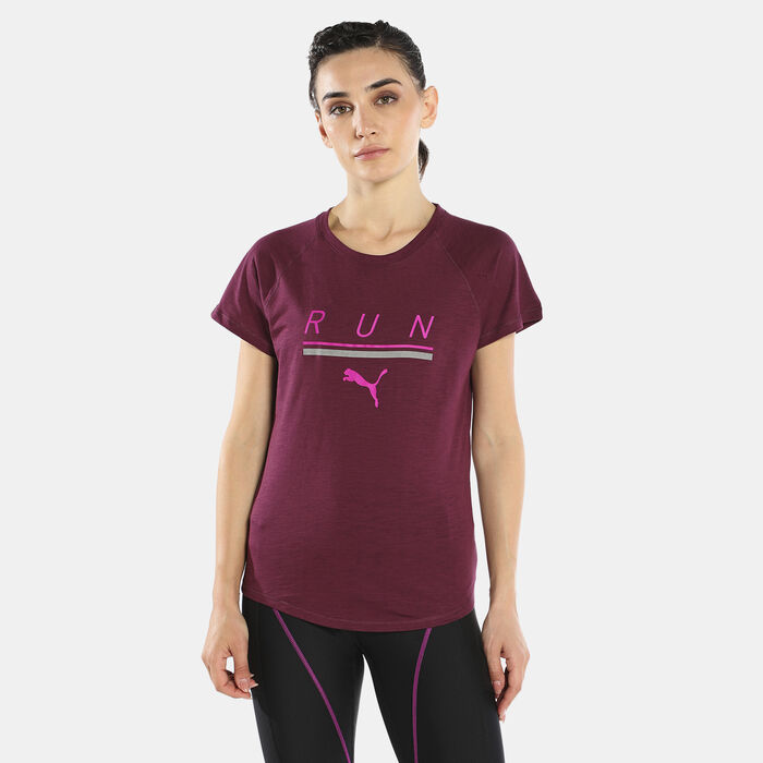 PUMA Women's Run 5K Logo T-Shirt Purple image number 0