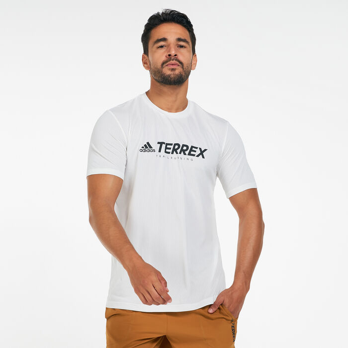 adidas Men's Terrex Primeblue Trail Functional Logo T-Shirt White adidas Men's Terrex Primeblue Trail Functional Logo T-Shirt White image number 0