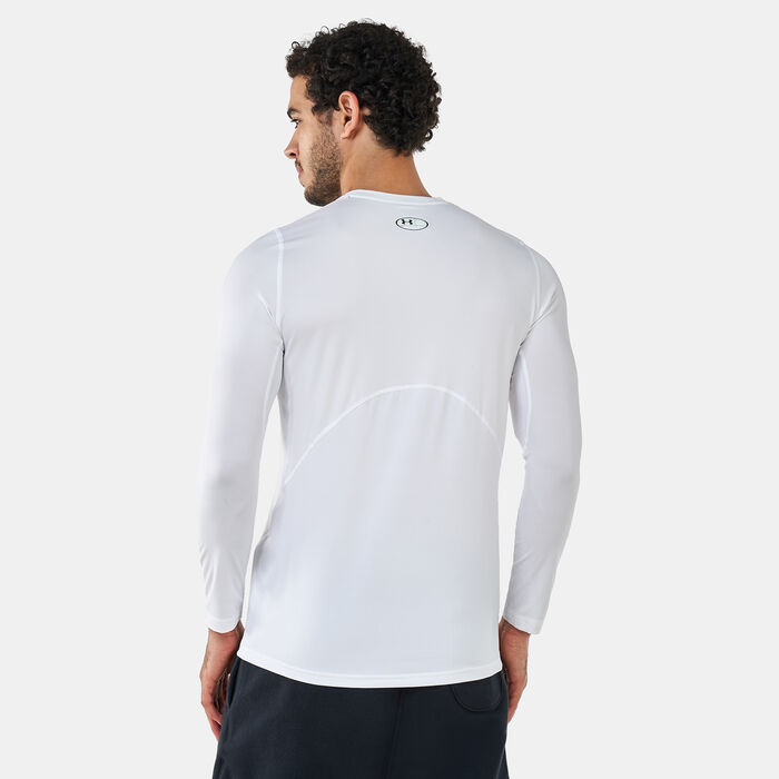 Under Armour Men's HeatGear® Armour Fitted Long Sleeve T-Shirt White Under Armour Men's HeatGear® Armour Fitted Long Sleeve T-Shirt White image number 1
