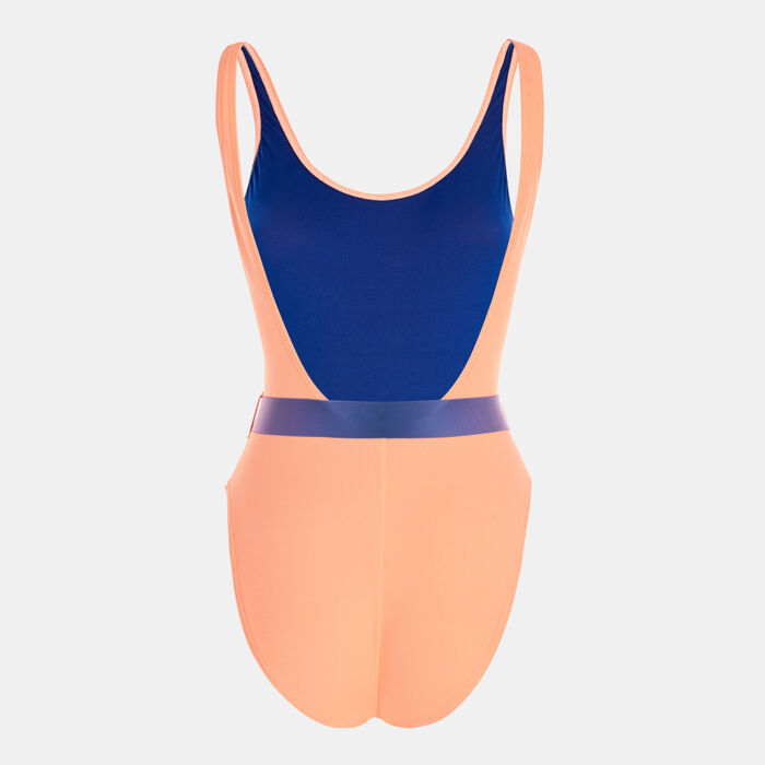 Speedo Women's Belted Deep U-Back One-Piece Swimsuit Orange Speedo Women's Belted Deep U-Back One-Piece Swimsuit Orange image number 1