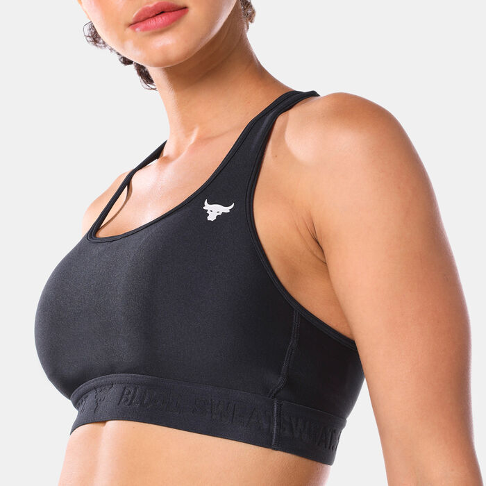 Under Armour Women's UA Project Rock Sports Bra Black Under Armour Women's UA Project Rock Sports Bra Black image number 3