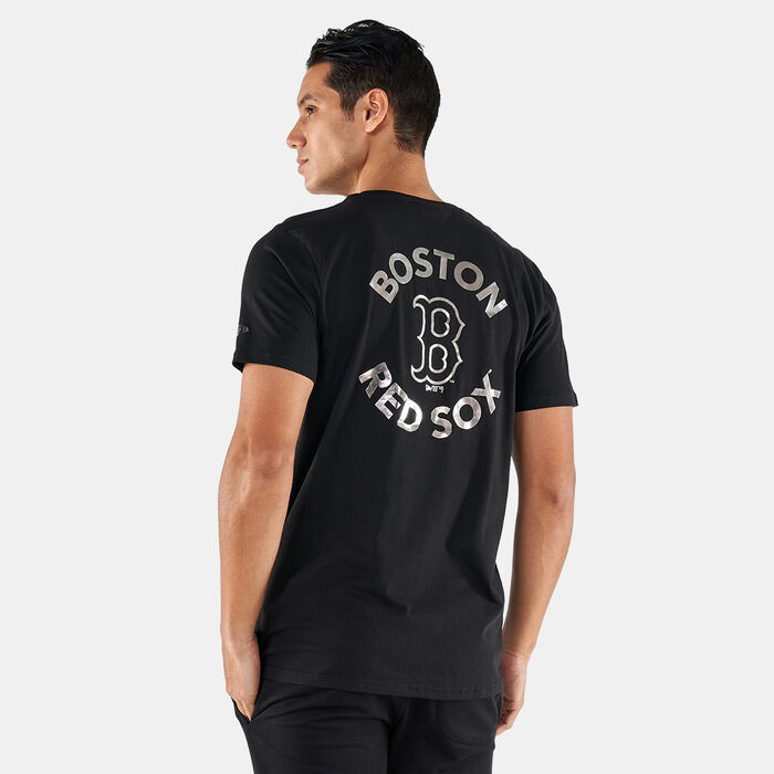 New Era Men's MLB Team Boston Red Sox Logo Metallic Print T-Shirt Black New Era Men's MLB Team Boston Red Sox Logo Metallic Print T-Shirt Black image number 0