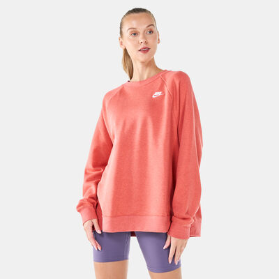 Nike Women's Sportswear Essential Sweatshirt (Plus Size) Pink Nike Women's Sportswear Essential Sweatshirt (Plus Size) Pink