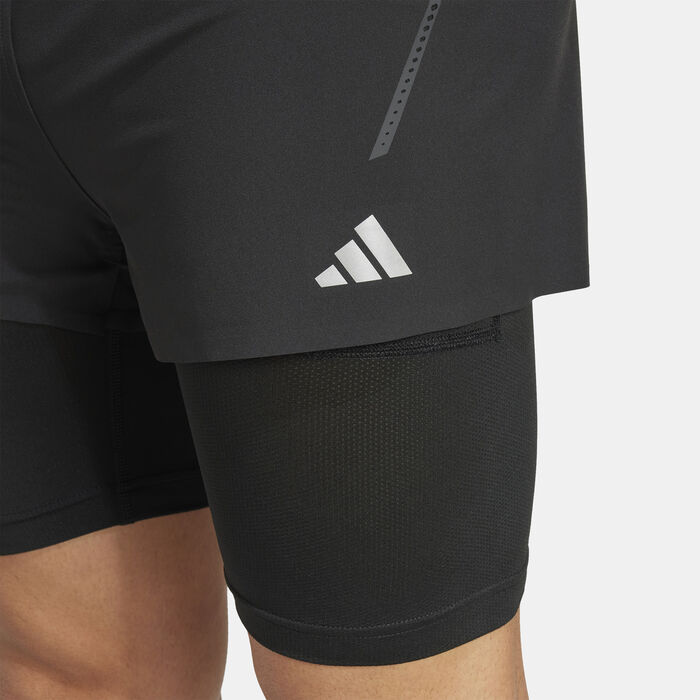 adidas Men's Two-in-One HIIT Training Shorts Black image number 4