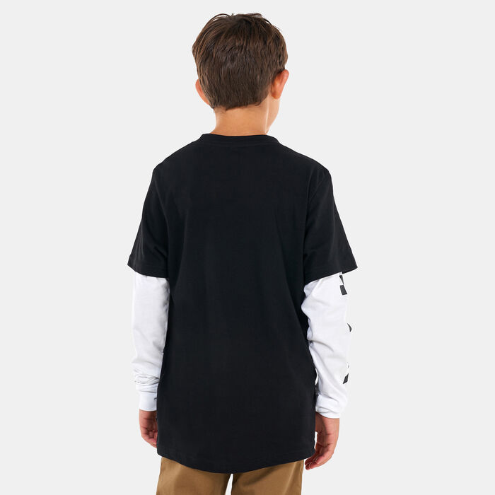 Vans Kids' Long Check Twofer T-Shirt (Older Kids) Black image number 1
