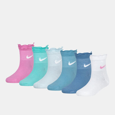 Nike Kids' Ruffle Ankle Socks (6 Pairs) Pink
