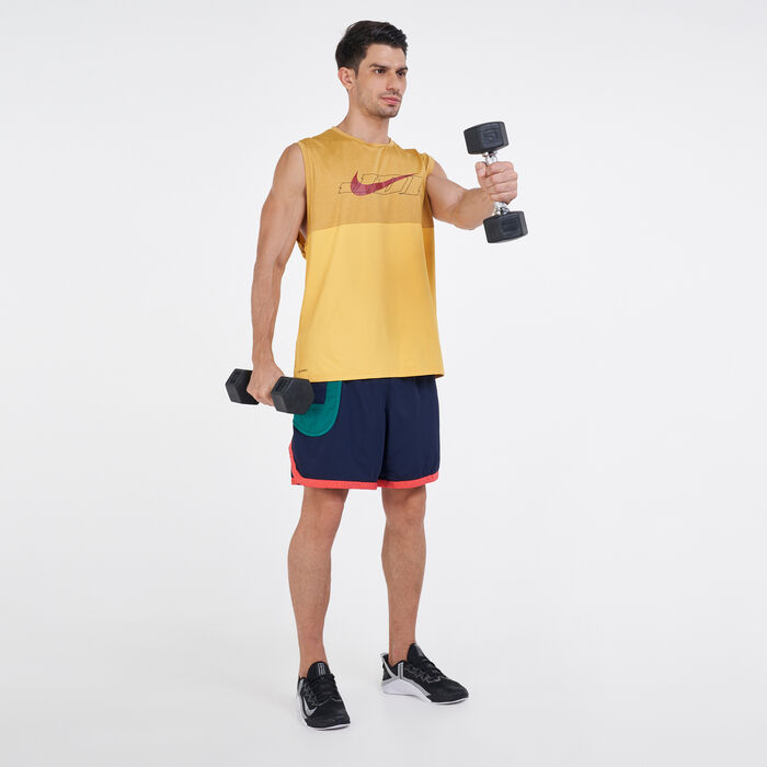 Nike Men's Pro Dri-FIT Sport Clash Tank Top yellow Nike Men's Pro Dri-FIT Sport Clash Tank Top yellow image number 2