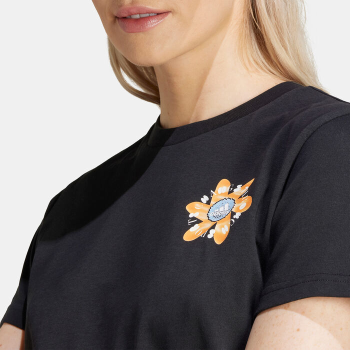 adidas Women's Flower Pack Graphic T-Shirt Black adidas Women's Flower Pack Graphic T-Shirt Black image number 4