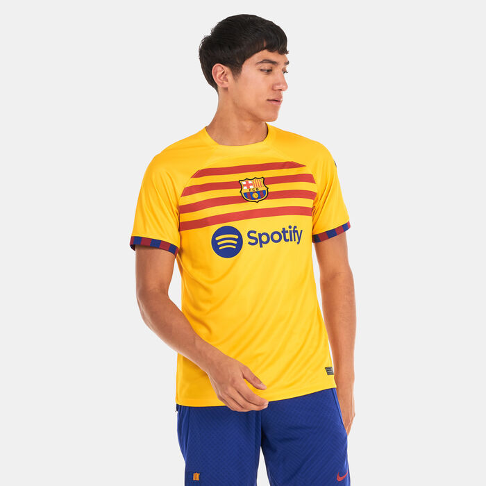 Nike Men's F.C. Barcelona Dri-FIT Stadium 4th Jersey - 2022/23 yellow Nike Men's F.C. Barcelona Dri-FIT Stadium 4th Jersey - 2022/23 yellow image number 0
