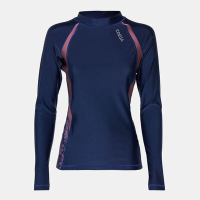 COEGA Women's Long Sleeve Swimming Rashguard Blue COEGA Women's Long Sleeve Swimming Rashguard Blue