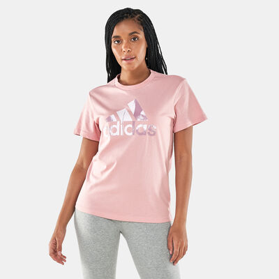 adidas Women's Essentials Logo Print T-Shirt Pink