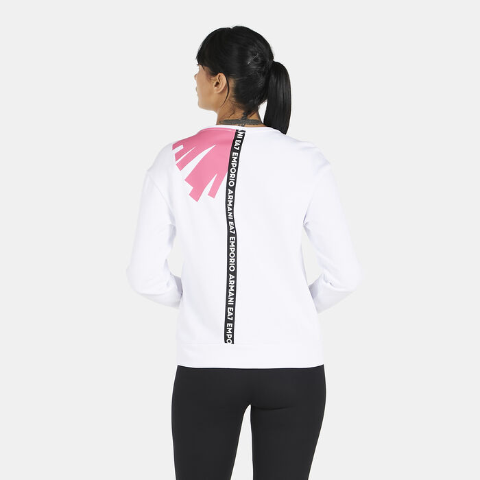 EA7 Emporio Armani Women's Logo Sweashirt White EA7 Emporio Armani Women's Logo Sweashirt White image number 1