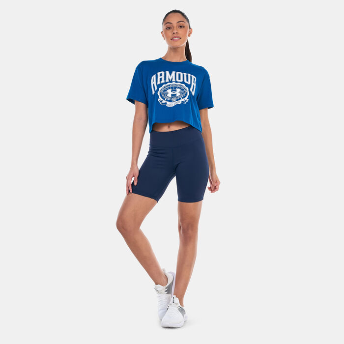 Under Armour Women's UA Collegiate Crest Crop T-Shirt Blue Under Armour Women's UA Collegiate Crest Crop T-Shirt Blue image number 2