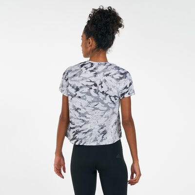 adidas Women's Fast All Over Print T-Shirt Grey adidas Women's Fast All Over Print T-Shirt Grey