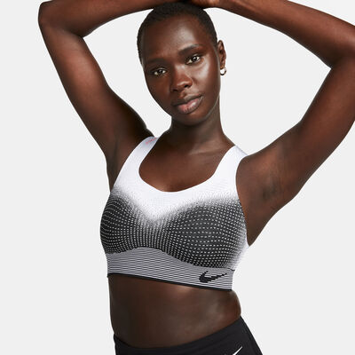 Nike Women's Swoosh Flyknit High-Support Training Sports Bra Grey