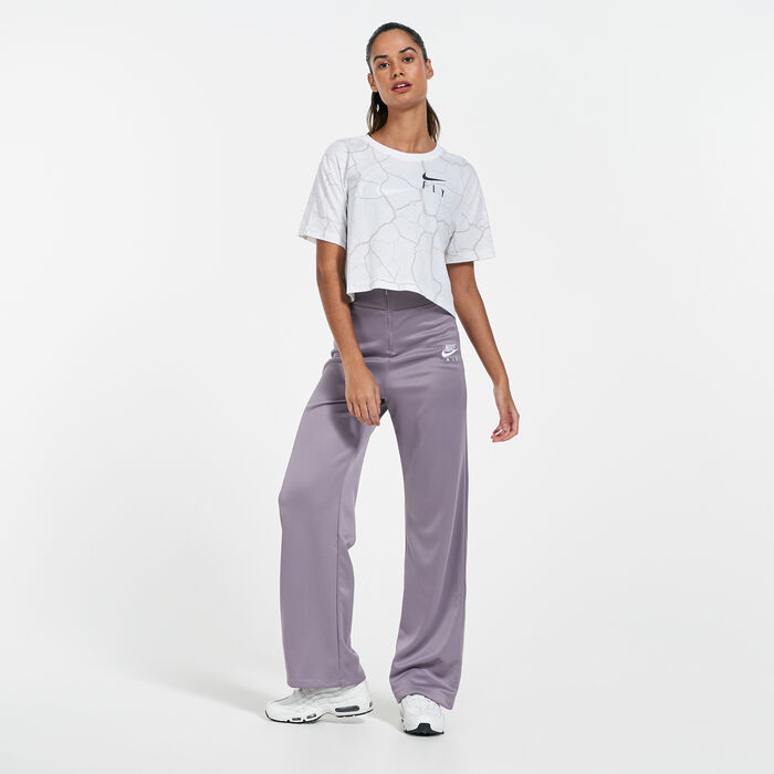 Nike Women's Swoosh Fly Cropped T-Shirt White image number 2