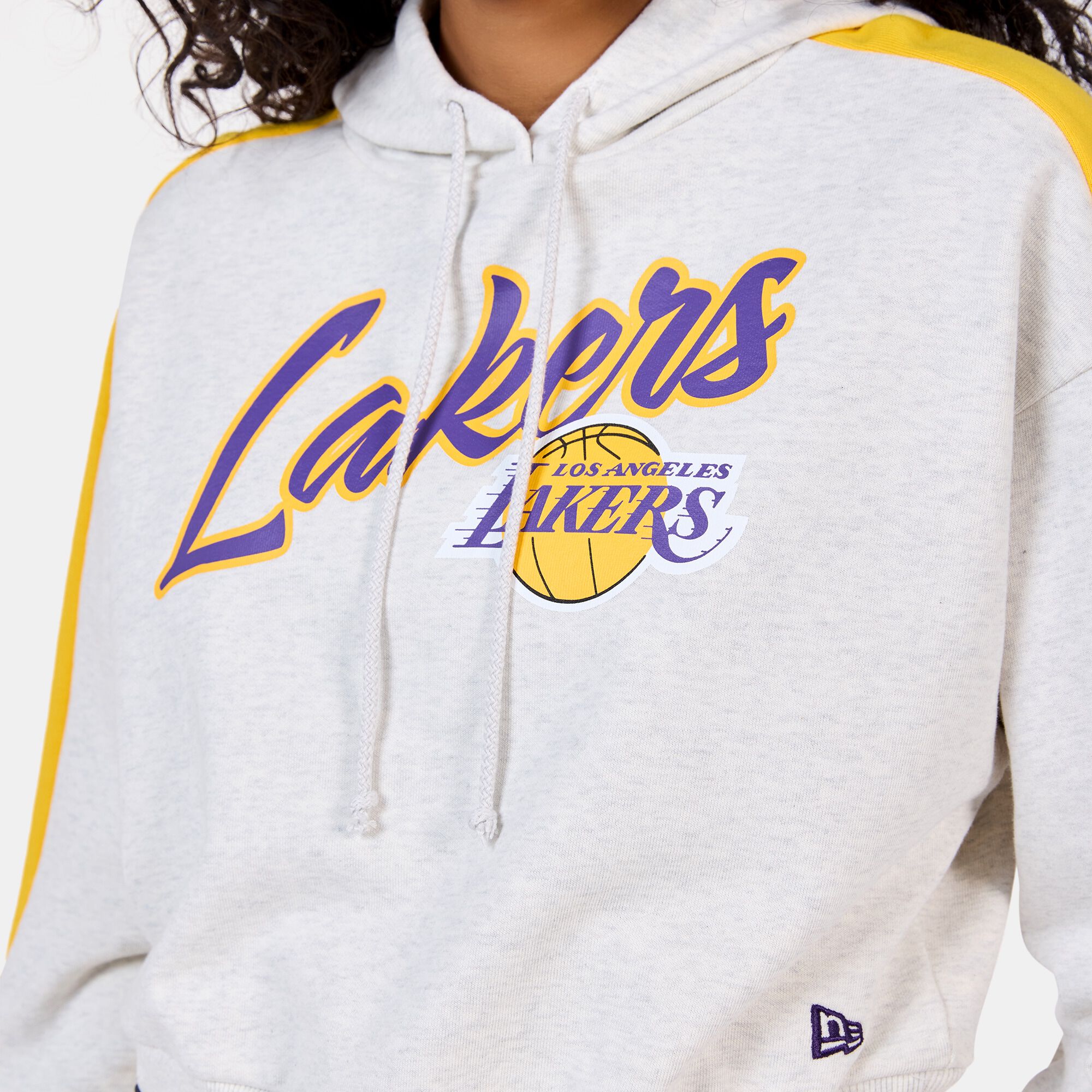 Women s NBA Los Angeles Lakers Colourblock Hoodie Grey New Era in Qatar SSS