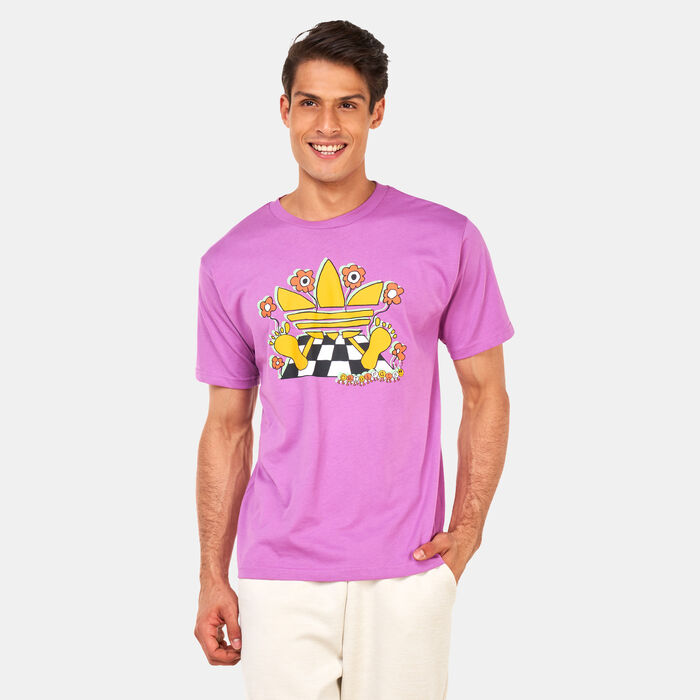 adidas Originals Men's Cartoon Trefoil T-Shirt Purple image number 0
