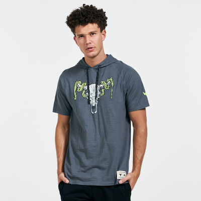 Under Armour Men's Project Rock Charged Cotton® Hoodie Grey Under Armour Men's Project Rock Charged Cotton® Hoodie Grey