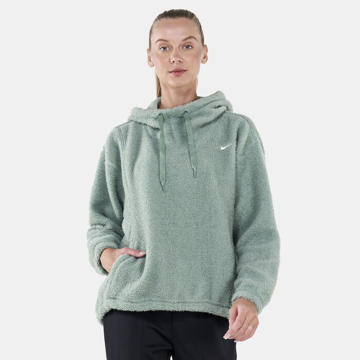 Nike Women's Therma-FIT Statment Cosy Hoodie Green Nike Women's Therma-FIT Statment Cosy Hoodie Green image number 0
