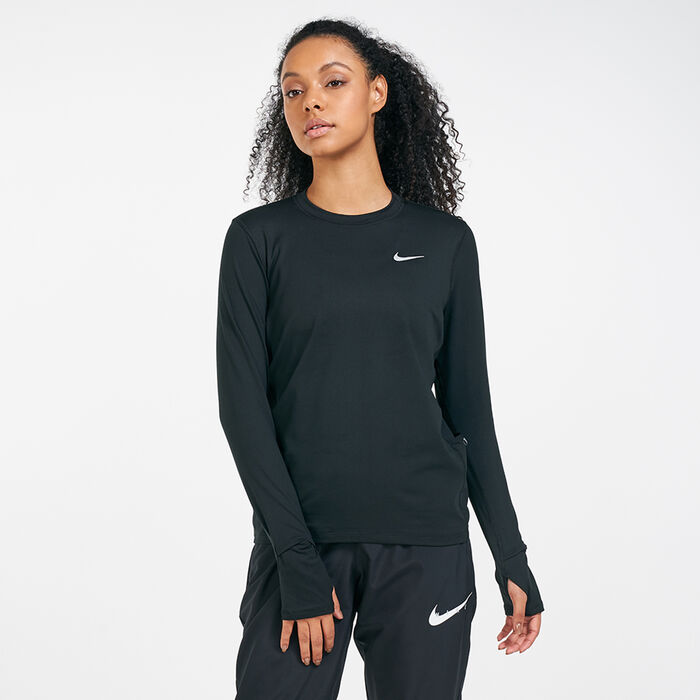 Nike Women's Element Running T-Shirt Black Nike Women's Element Running T-Shirt Black image number 0