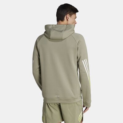 adidas Men's Train Icons 3-Stripes Training Hoodie Grey