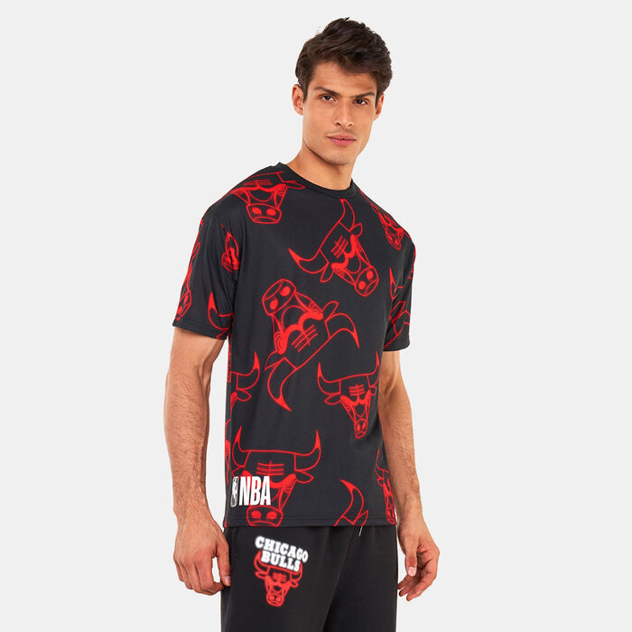 New Era NBA Printed Neon Chicago Bulls T-Shirt Black New Era NBA Printed Neon Chicago Bulls T-Shirt Black image number 0