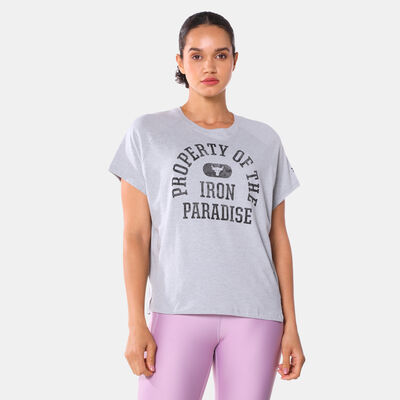 Under Armour Women's UA Project Rock T-Shirt Grey Under Armour Women's UA Project Rock T-Shirt Grey