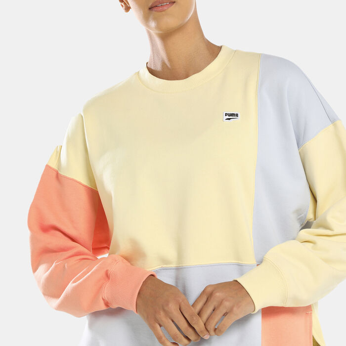 PUMA Women's Downtown Crew Sweatshirt yellow PUMA Women's Downtown Crew Sweatshirt yellow image number 3