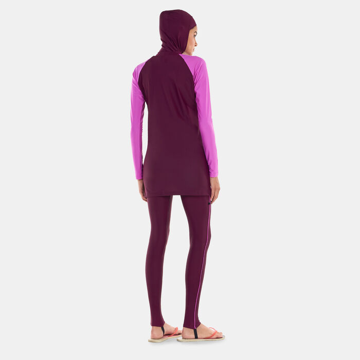 Speedo Women's Modest 3-Piece Swimsuit Purple image number 1