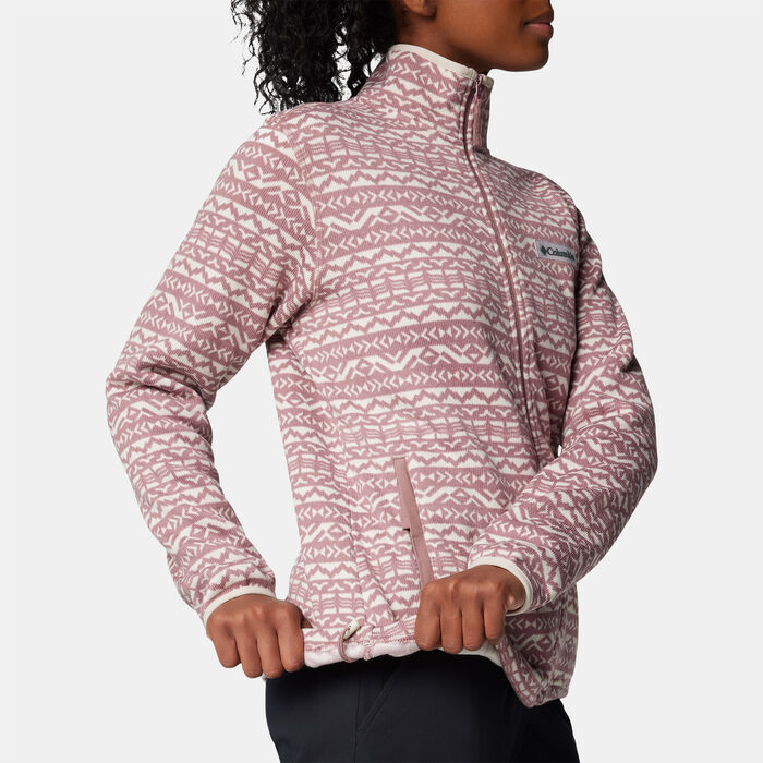 Columbia Women's Sweater Weather Printed Full-Zip Jacket Purple Columbia Women's Sweater Weather Printed Full-Zip Jacket Purple image number 4