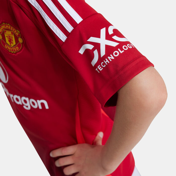 adidas Kids' Manchester United 24/25 Home Replica Football Jersey Red image number 4