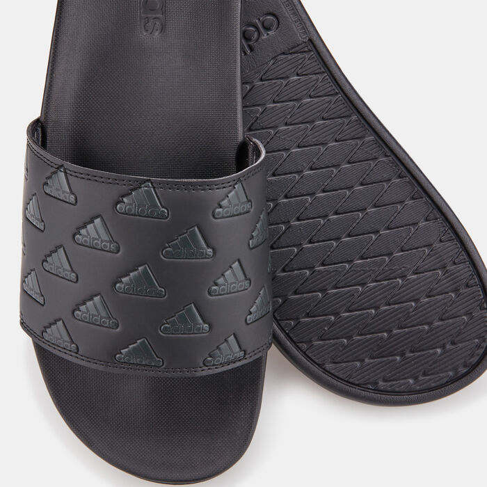 adidas Men's Adilette Comfort Slip-On Slides Black adidas Men's Adilette Comfort Slip-On Slides Black image number 2