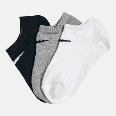 Nike Kids' Performance Cushioned No-Show Socks (3 Pack) White