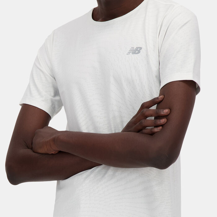New Balance Men's Athletics Jacquard Training T-Shirt Grey New Balance Men's Athletics Jacquard Training T-Shirt Grey image number 3