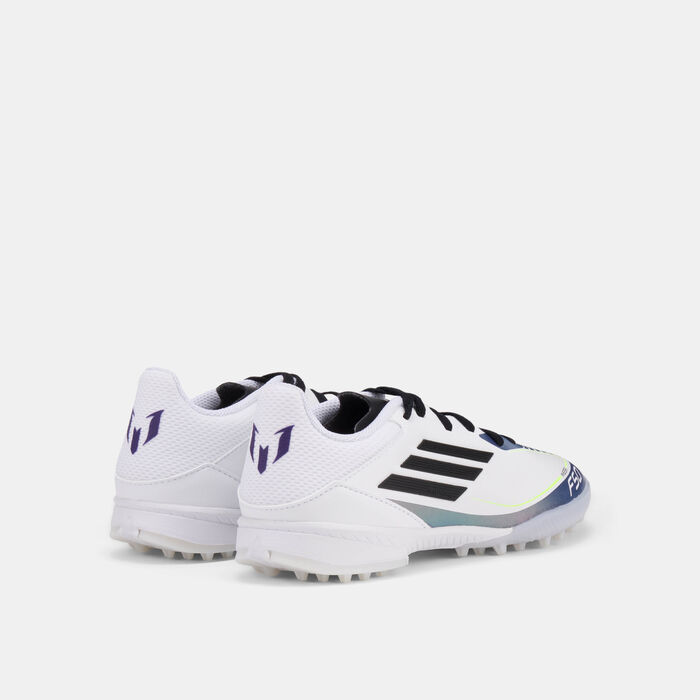 adidas Kids' F50 League Messi Turf Ground Football Shoes White image number 2