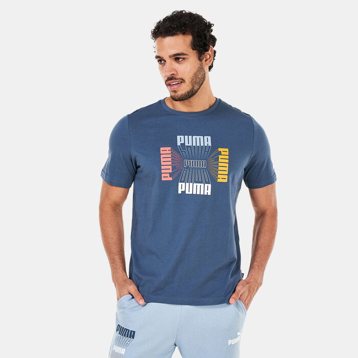 PUMA Men's Repeat Logo Graphic T-Shirt Grey image number 0