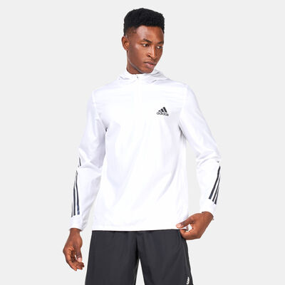 adidas Men's Run Icons 3-Stripes Jacket White