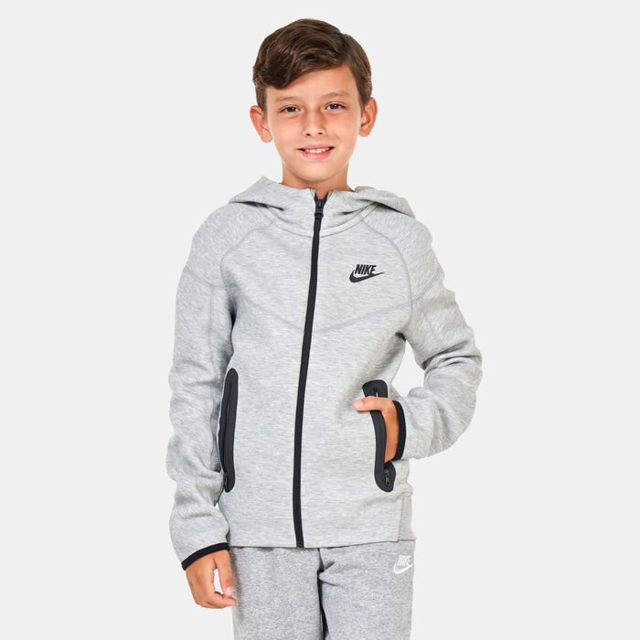 Nike Kids' Sportswear Tech Fleece Full-Zip Hoodie (Older Kids) Grey image number 0