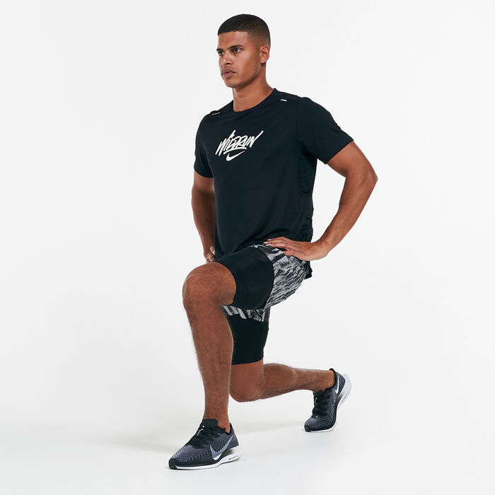 Nike Men's Rise 365 T-Shirt Black Nike Men's Rise 365 T-Shirt Black image number 2