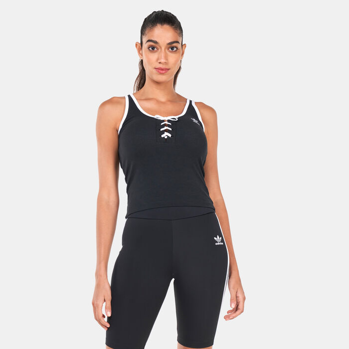 adidas Originals Women's Original Laced Tank Top Black image number 0