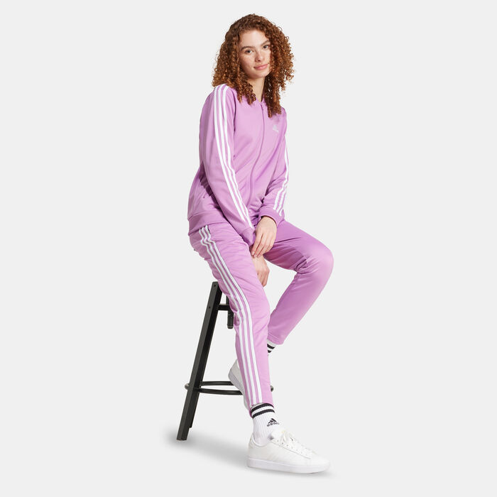 Women's Essentials 3-Stripes Tracksuit Purple adidas in Qatar -SSS